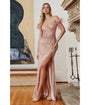 Cinderella Divine  Blush Sequin & Feather Old Hollywood Glamour Prom Dress