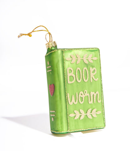 Book Worm Glass Ornament - Unique Vintage - Womens, ACCESSORIES, GIFTS/HOME