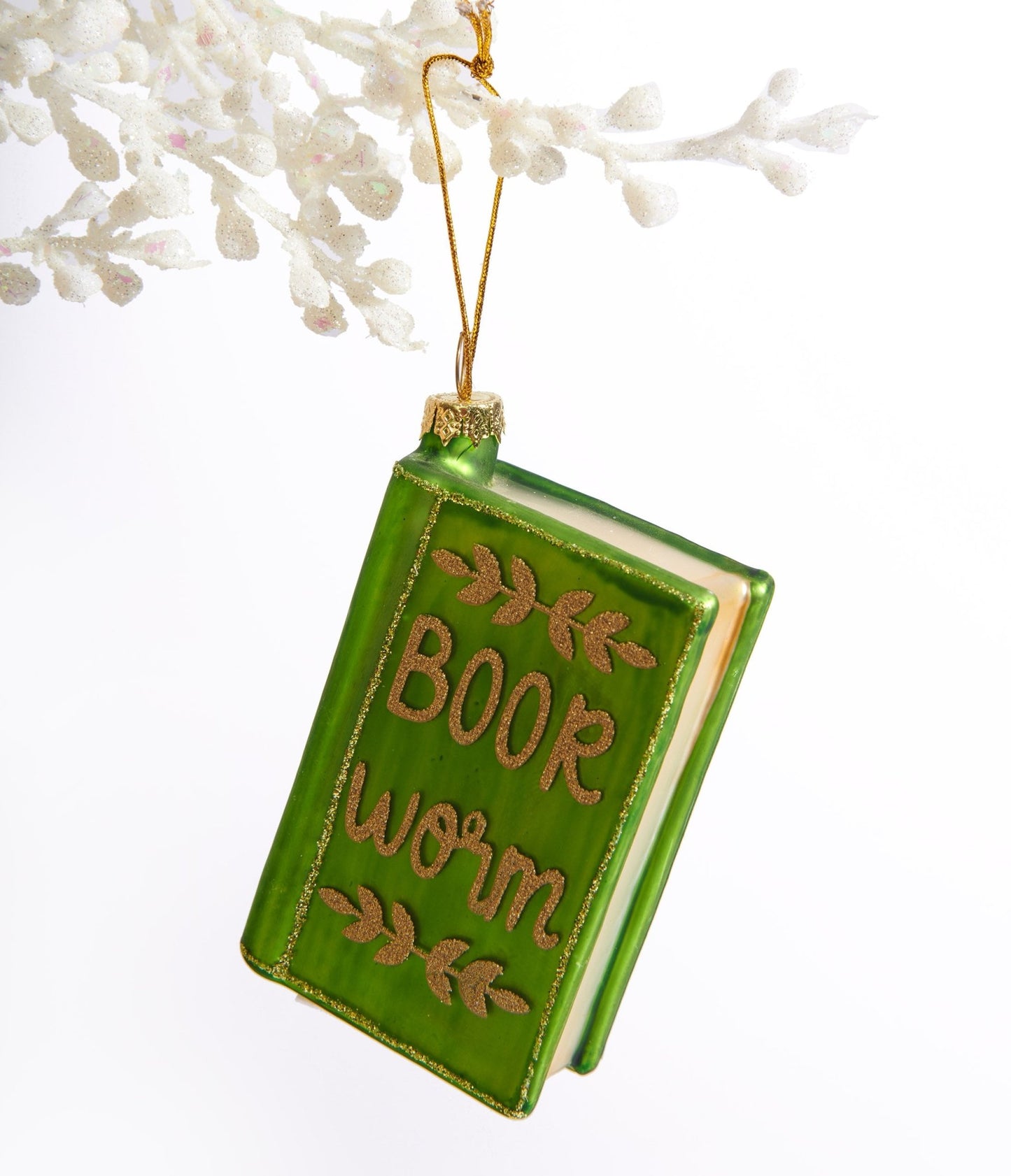 Book Worm Glass Ornament - Unique Vintage - Womens, ACCESSORIES, GIFTS/HOME