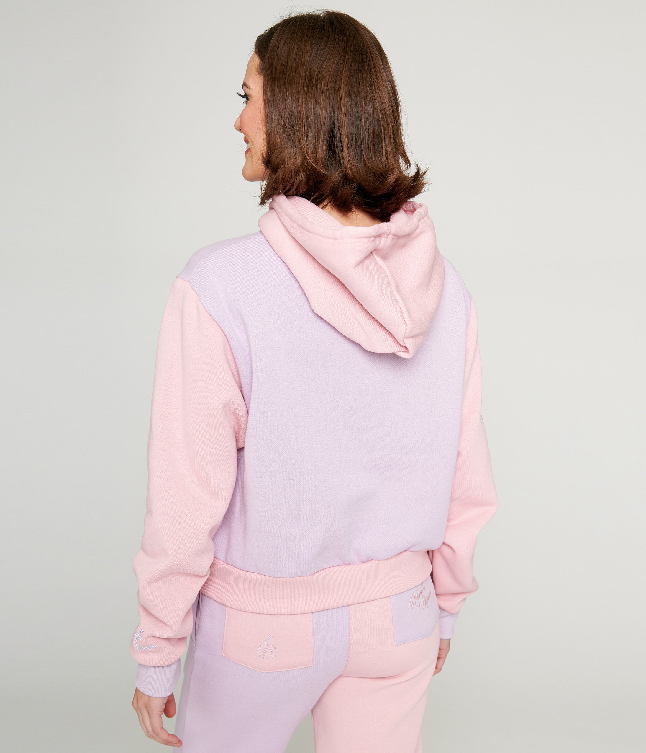 Cakeworthy Pink Purple Color Block Minnie Mouse Hoodie Unique Vintage