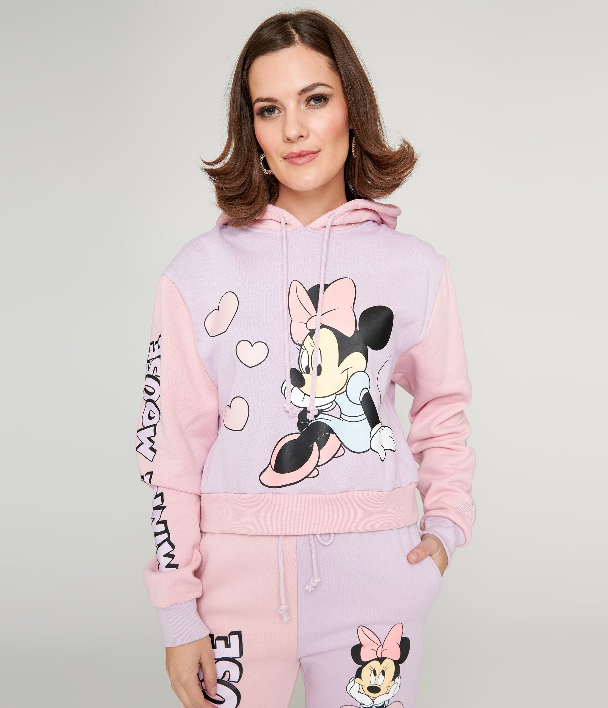 Cakeworthy Pink & Purple Color Block Minnie Mouse Hoodie - Unique Vintage - Womens, GRAPHIC TEES, SWEATSHIRTS