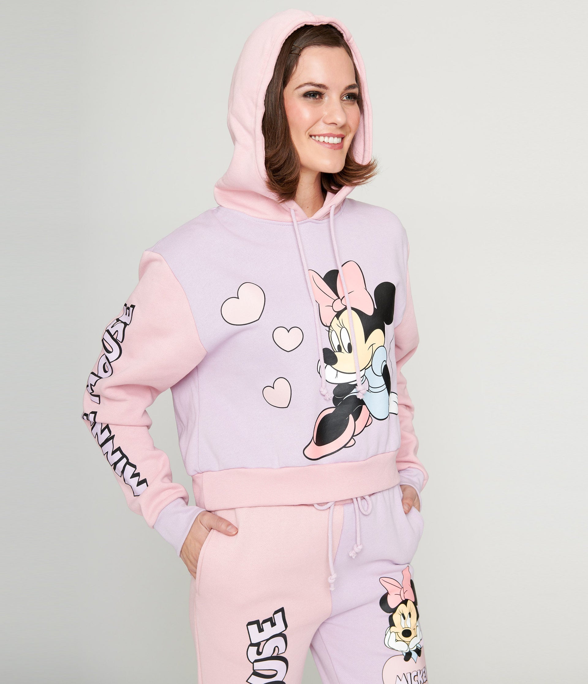 Cakeworthy Pink & Purple Color Block Minnie Mouse Hoodie - Unique Vintage - Womens, GRAPHIC TEES, SWEATSHIRTS