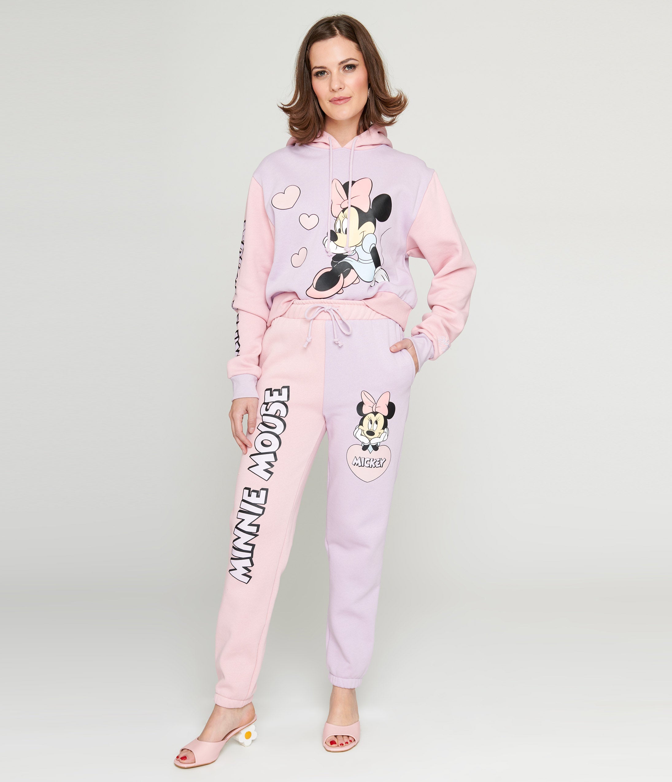 Cakeworthy Pink Purple Colorblock Minnie Mouse Joggers Unique Vintage