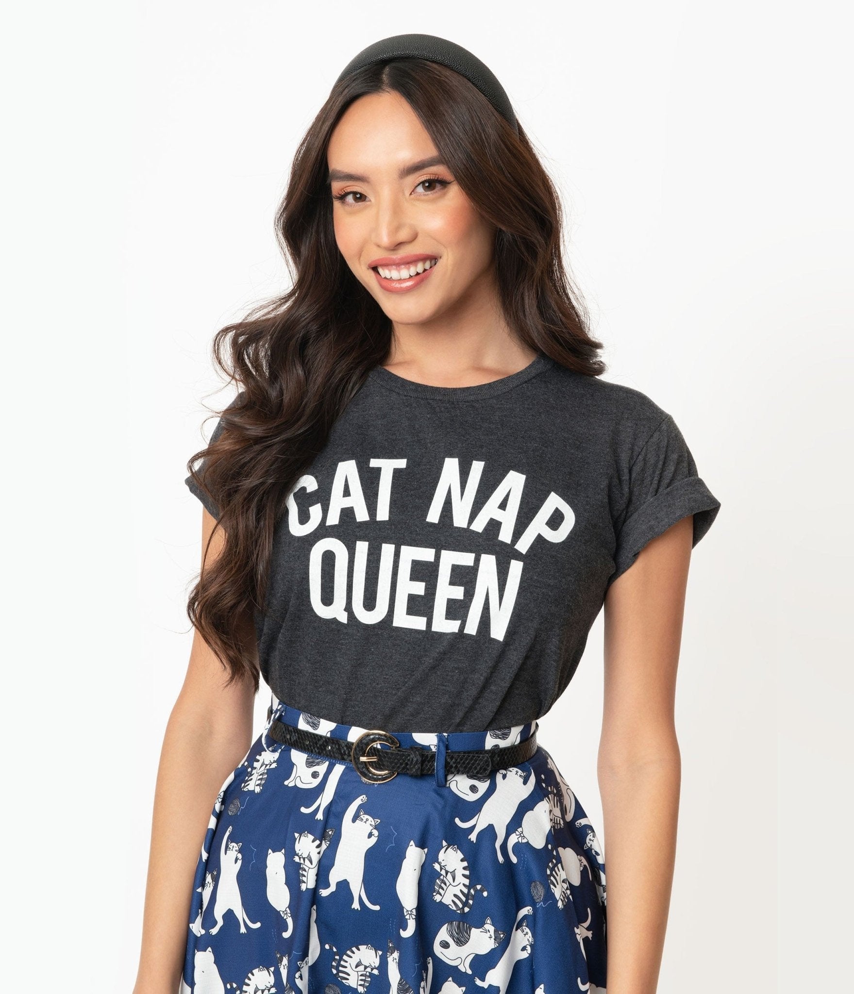 Cat Nap Queen Unisex Tee - Unique Vintage - Womens, GRAPHIC TEES, TEES