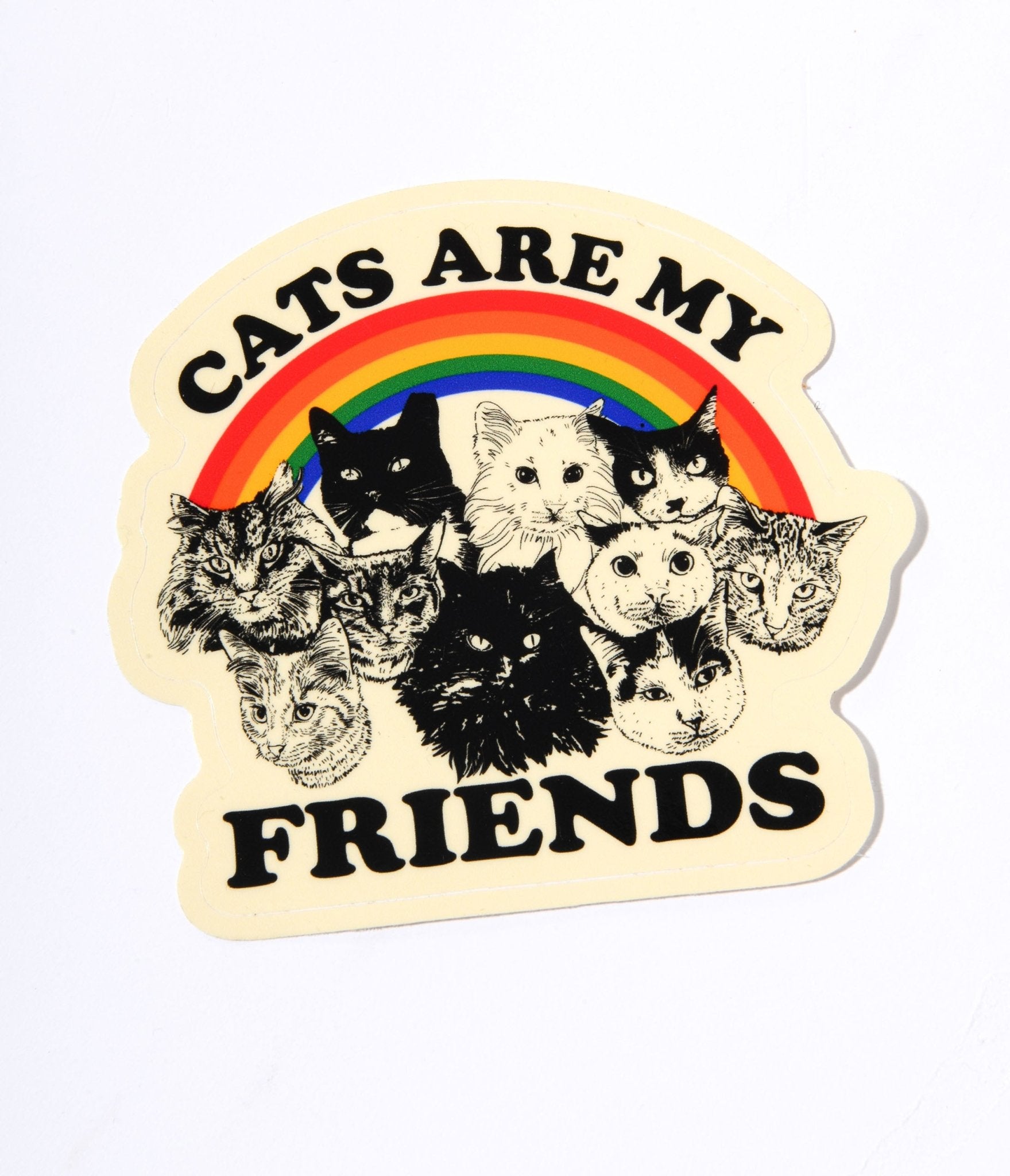 Cats Are My Friends Vinyl Sticker - Unique Vintage - Womens, ACCESSORIES, GIFTS/HOME