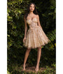 Cinderella Divine  Champagne Glitter Tulle & Floral Applique Teacup Dress