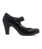 Chelsea Crew Black Leatherette Mary Jane Madeline Heels - Unique Vintage - Womens, SHOES, HEELS