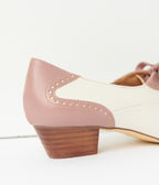 Chelsea Crew Mauve & Cream Saddle Shoe Heels - Unique Vintage - Womens, SHOES, HEELS