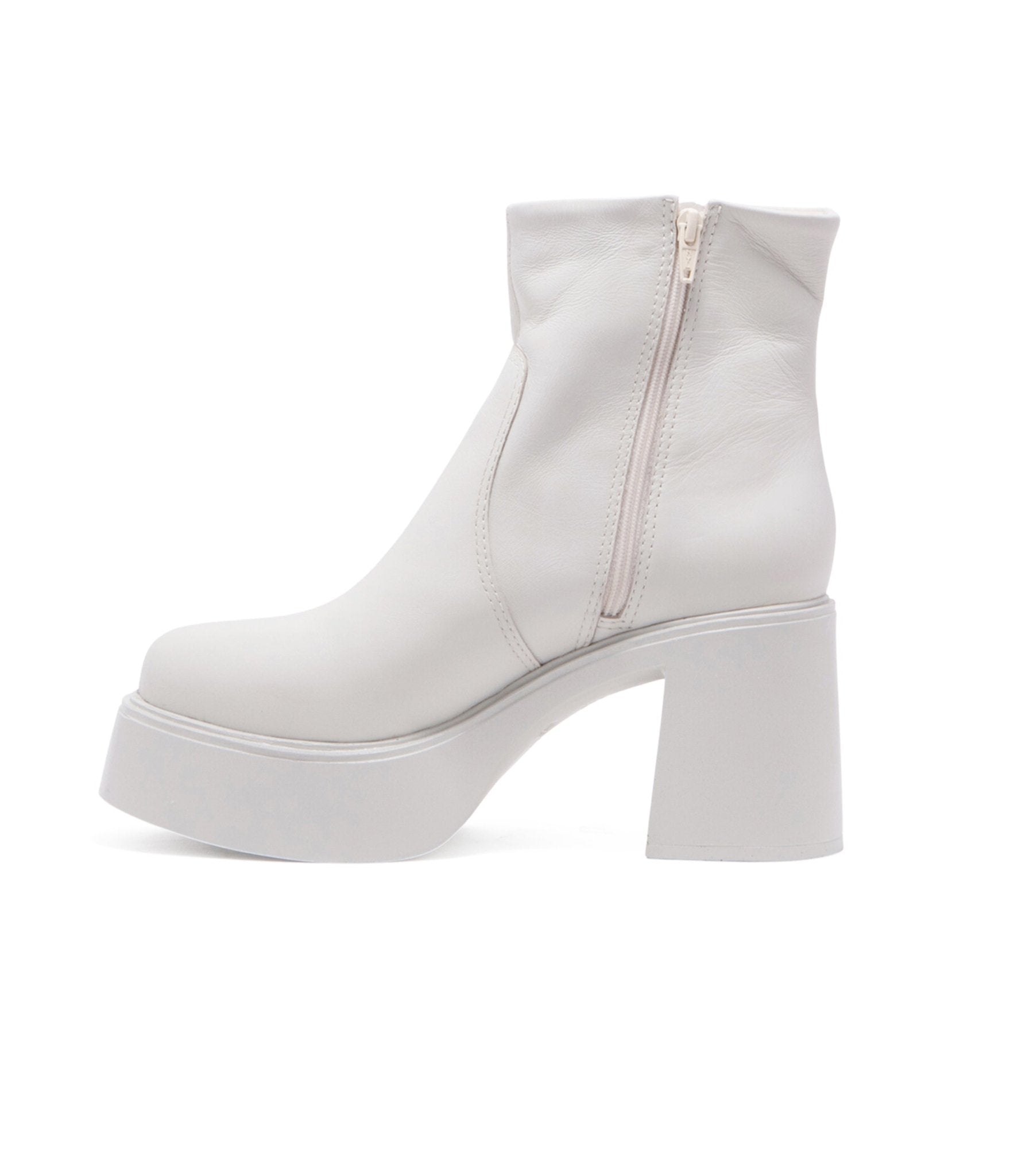 Chelsea Crew White Leather Platform Vanson Boots - Unique Vintage - Womens, SHOES, BOOTS