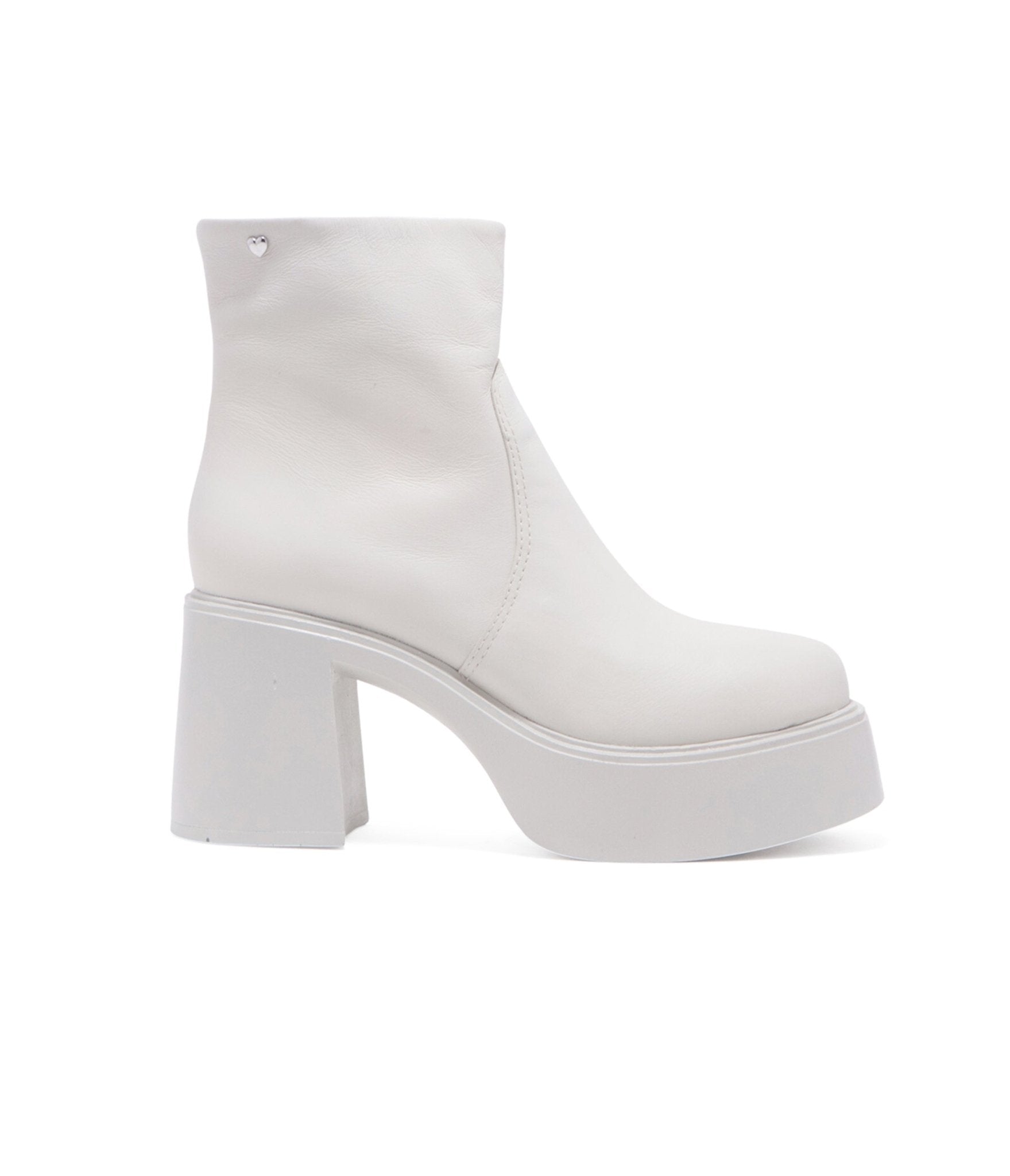 Chelsea Crew White Leather Platform Vanson Boots - Unique Vintage - Womens, SHOES, BOOTS