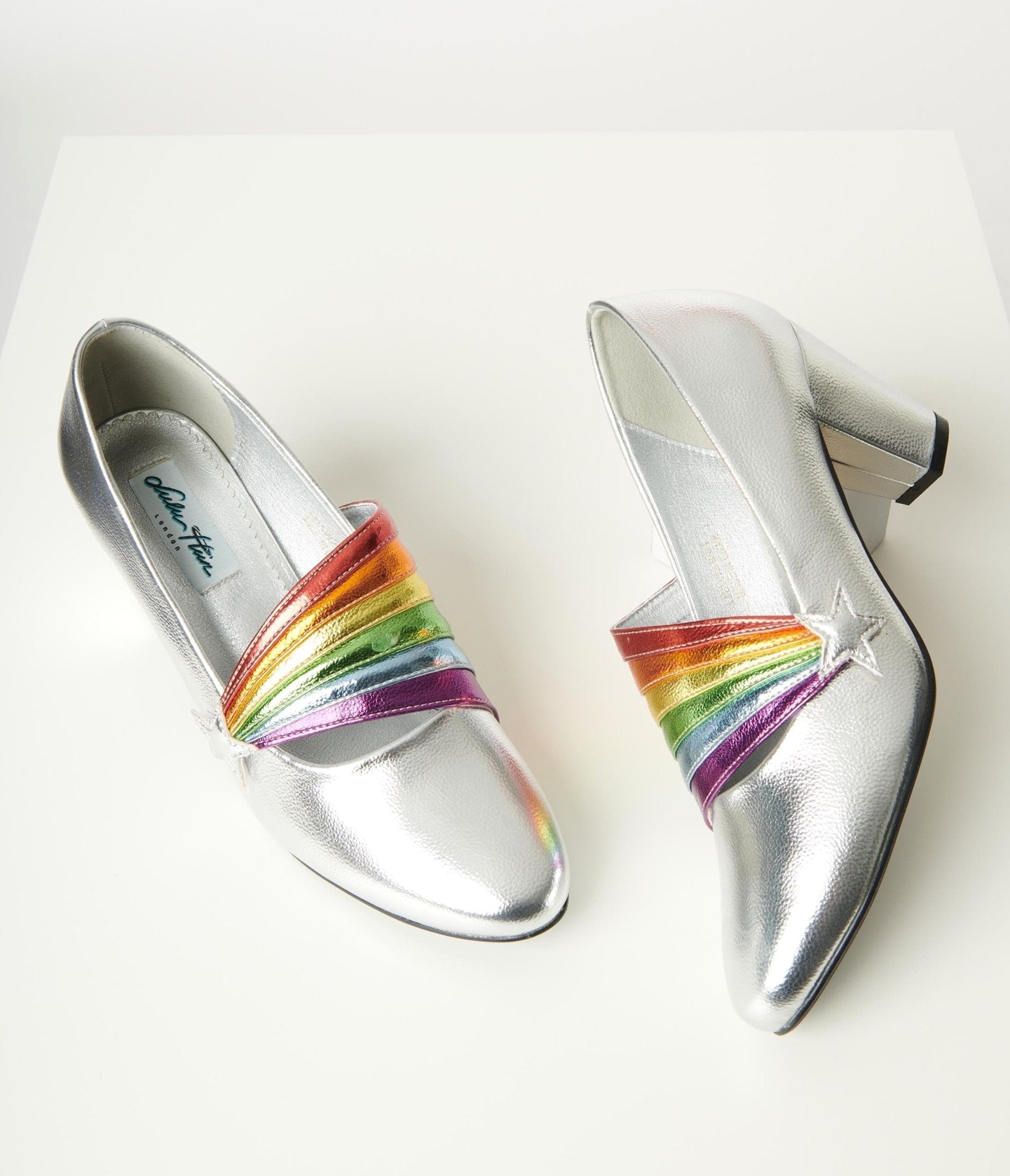 Collectif Silver & Rainbow Lara Heels - Unique Vintage - Womens, SHOES, HEELS