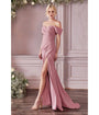 Cinderella Divine  Dusty Rose Regal Off Shoulder Bridesmaid Dress