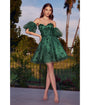 Cinderella Divine  Enchanting Emerald Floral Homecoming Dress
