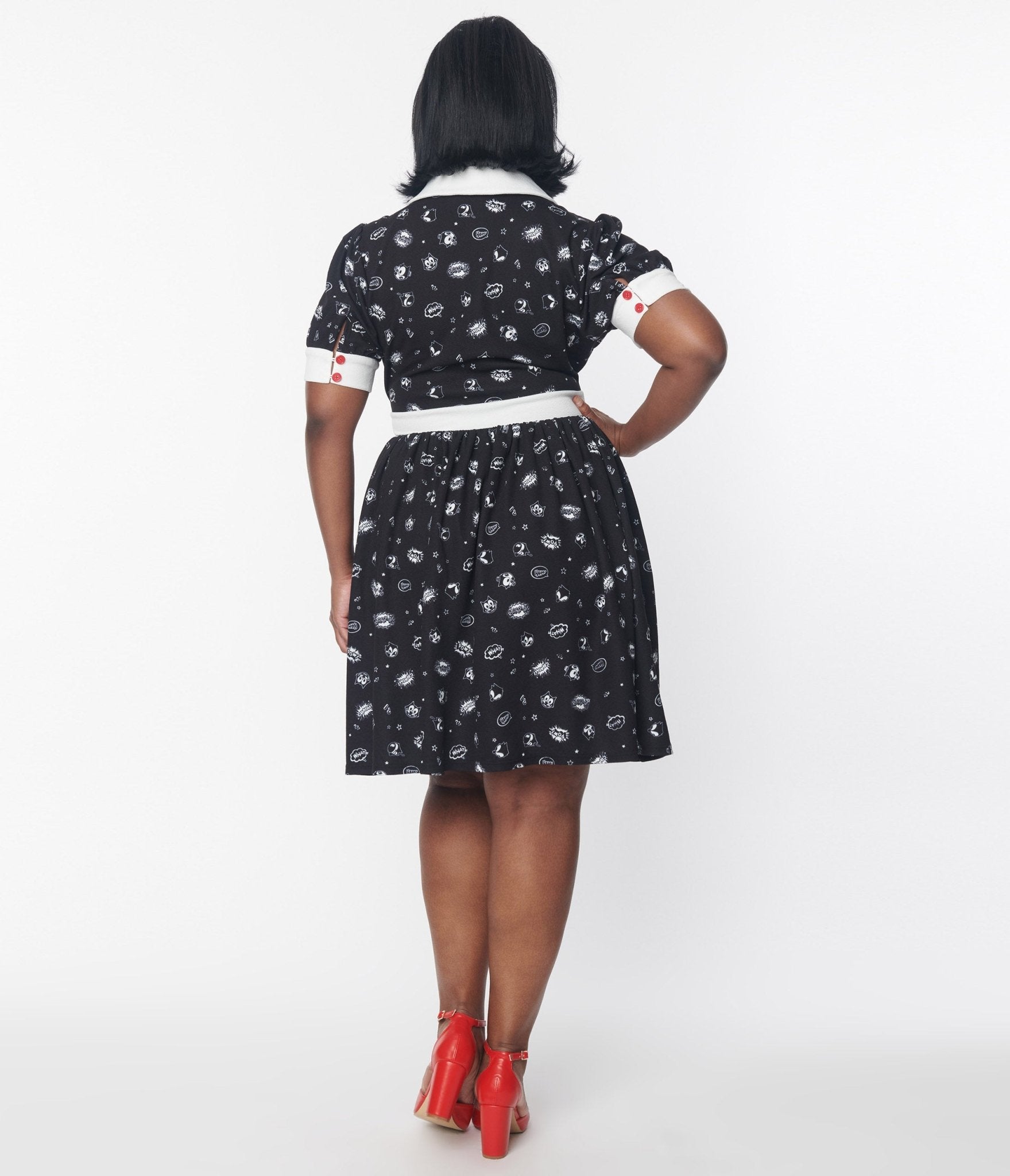 Felix the Cat x Unique Vintage Felix Comic Flare Dress - Unique Vintage - Womens, DRESSES, FIT AND FLARE