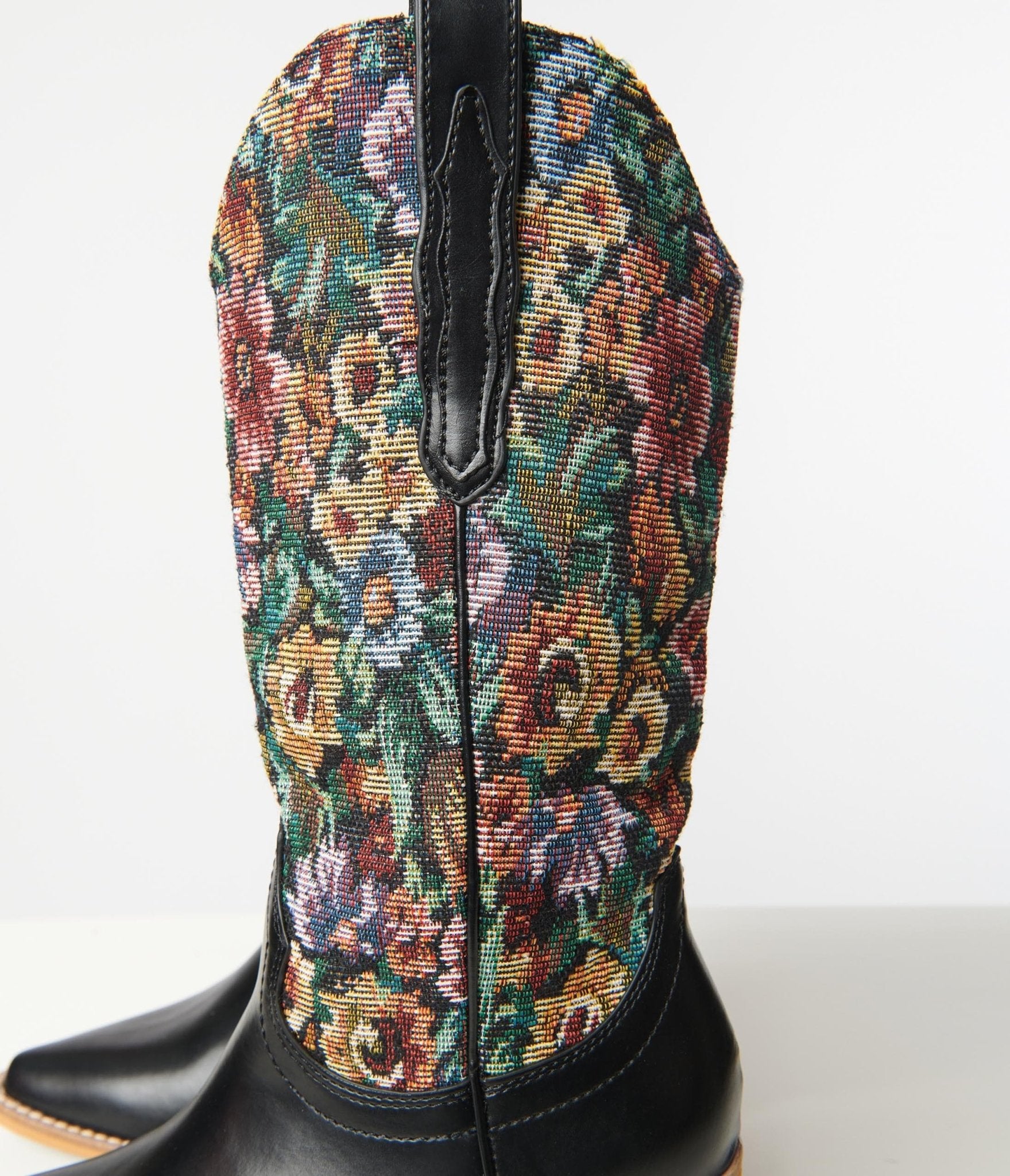 Floral Jacquard Cowboy Boots - Unique Vintage - Womens, SHOES, BOOTS