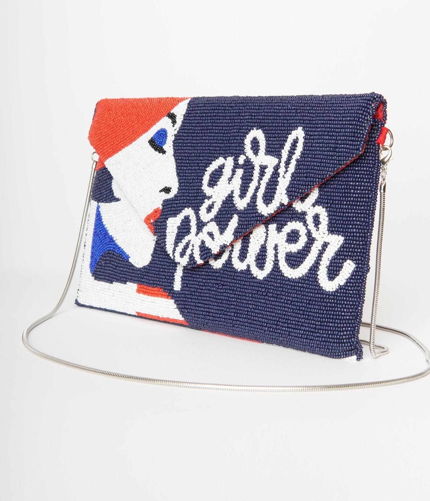 Girl Power Beaded Clutch - Unique Vintage - Womens, ACCESSORIES, HANDBAGS