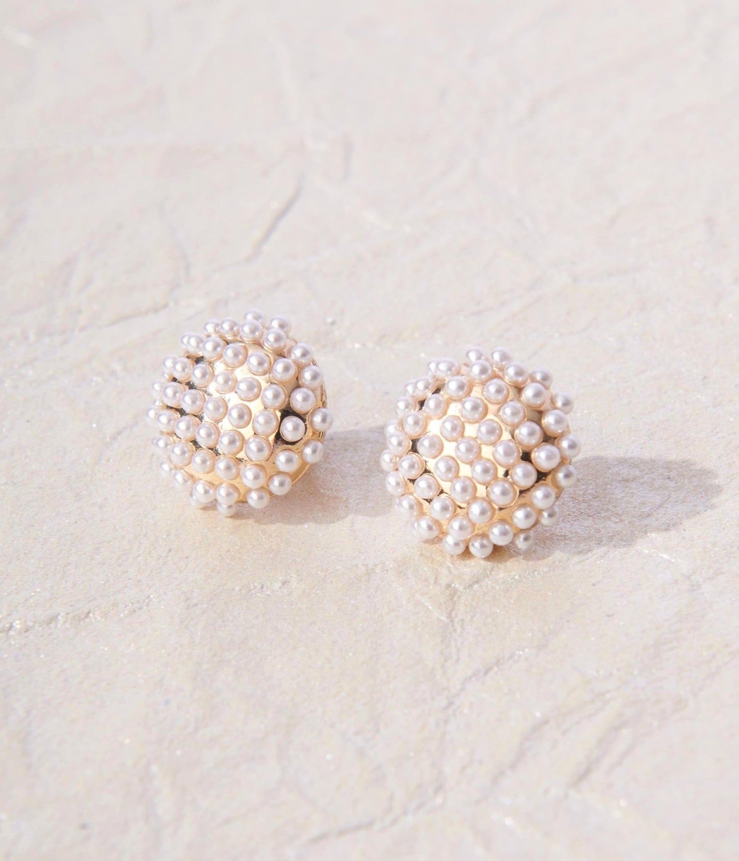 Retro & Vintage Gold & Mini Faux Pearl Stud Earrings Unique Vintage