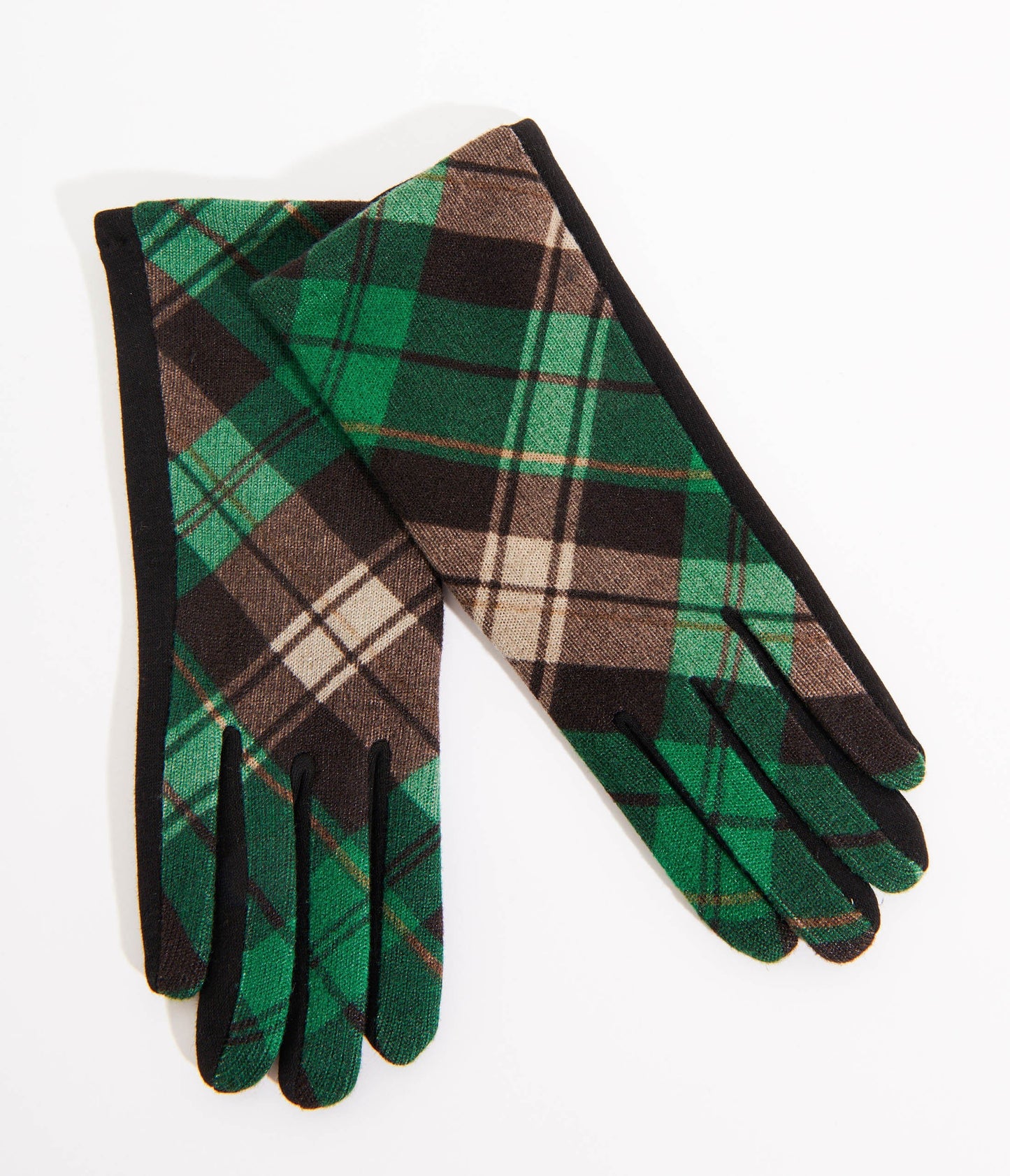 Green & Black Plaid Gloves - Unique Vintage - Womens, ACCESSORIES, GLOVES/SCARVES