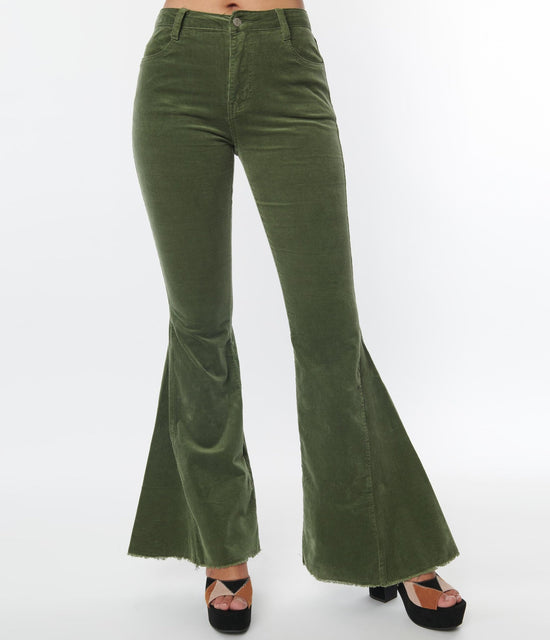 Green Corduroy Flare Pants – Unique Vintage