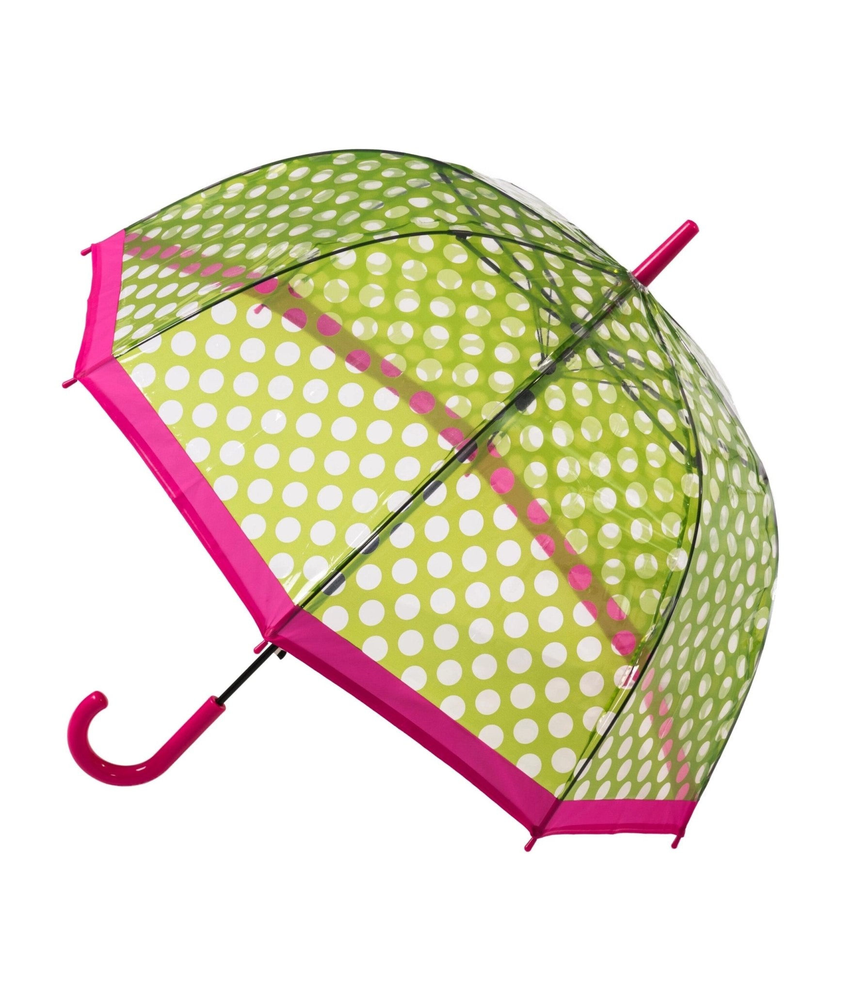 Green Polka Dot Dome Umbrella - Unique Vintage - Womens, ACCESSORIES, UMBRELLAS