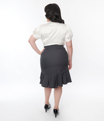 Grey Diamond A-Line Skirt - Unique Vintage - Womens, BOTTOMS, SKIRTS
