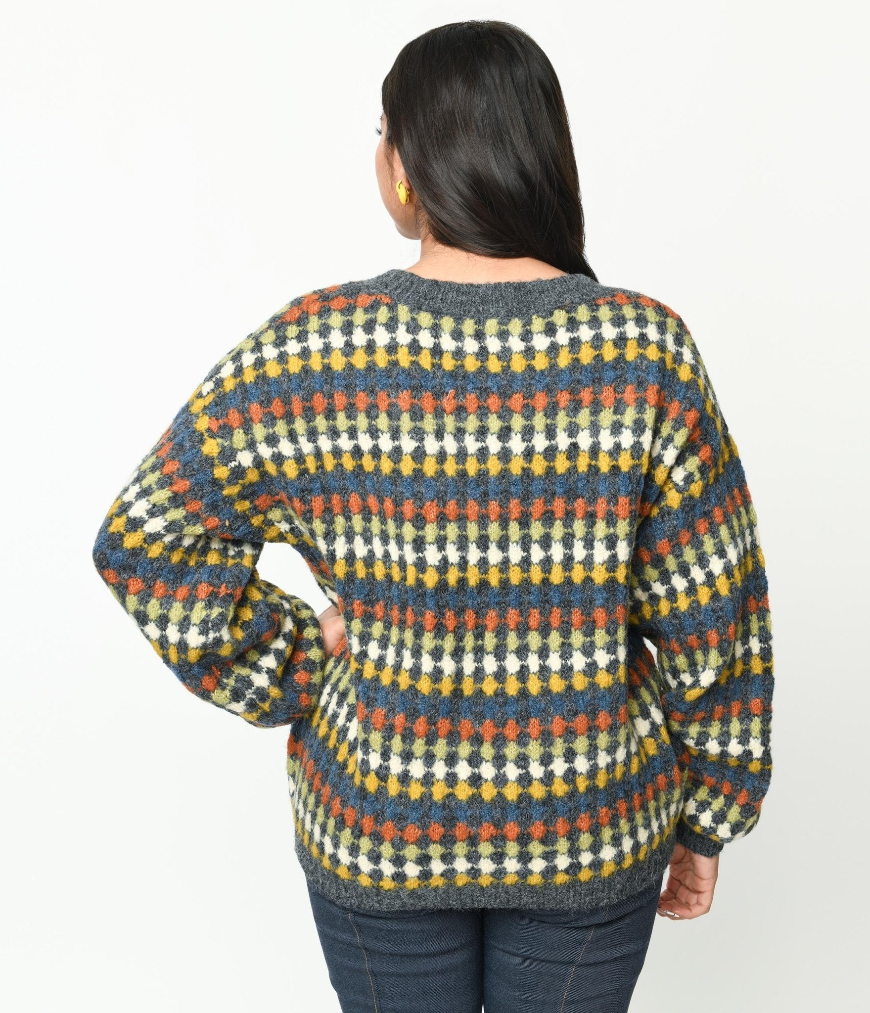 Multicolor knit sweater on sale