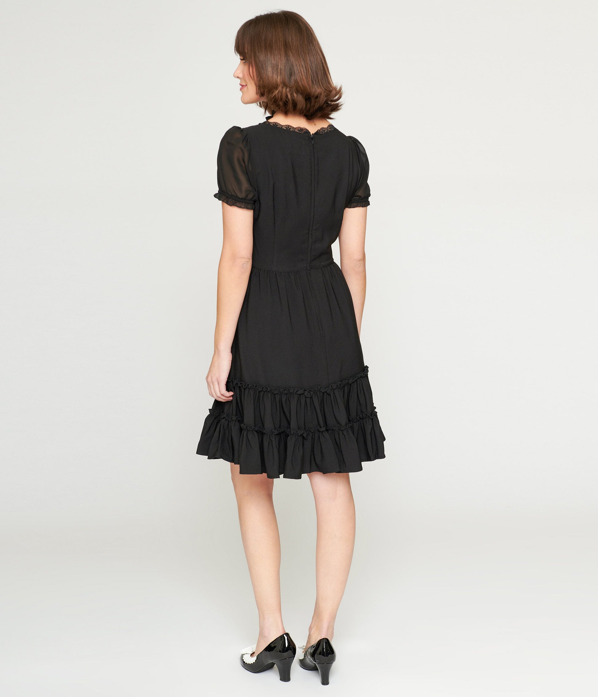 Hell Bunny Black Annette Mini Dress - Unique Vintage - Womens, DRESSES, SWING