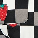 Hell Bunny Black & White Check & Strawberry Denim Jacket - Unique Vintage - Womens, TOPS, OUTERWEAR