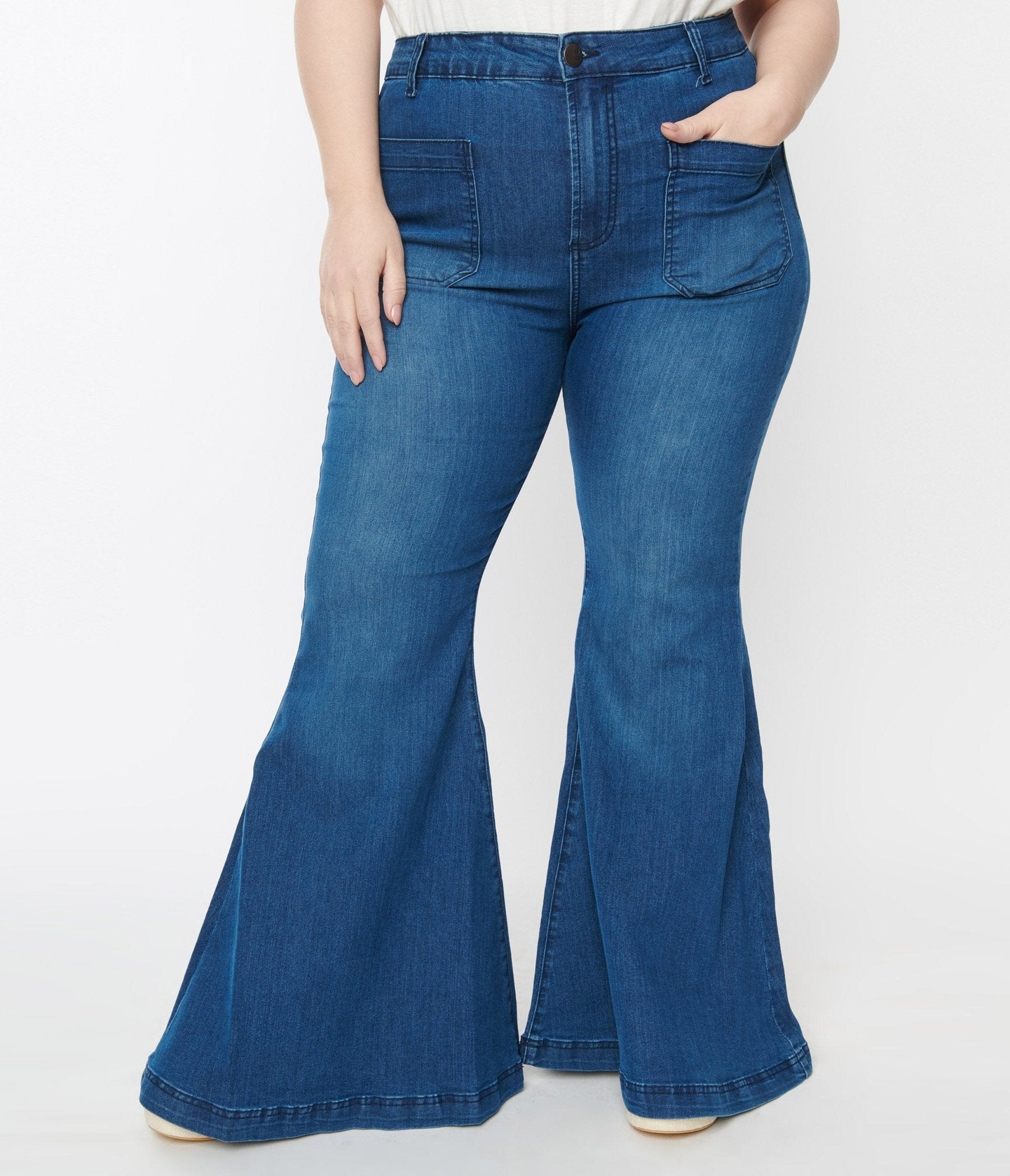 Hell Bunny Blue Janis Jeans - Unique Vintage - Womens, BOTTOMS, JEANS