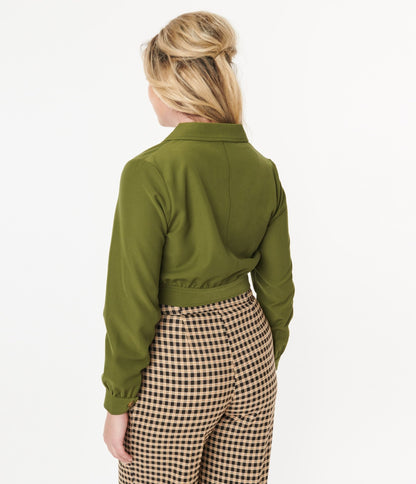 Hell Bunny Green Ravenswood Jacket - Unique Vintage - Womens, TOPS, OUTERWEAR