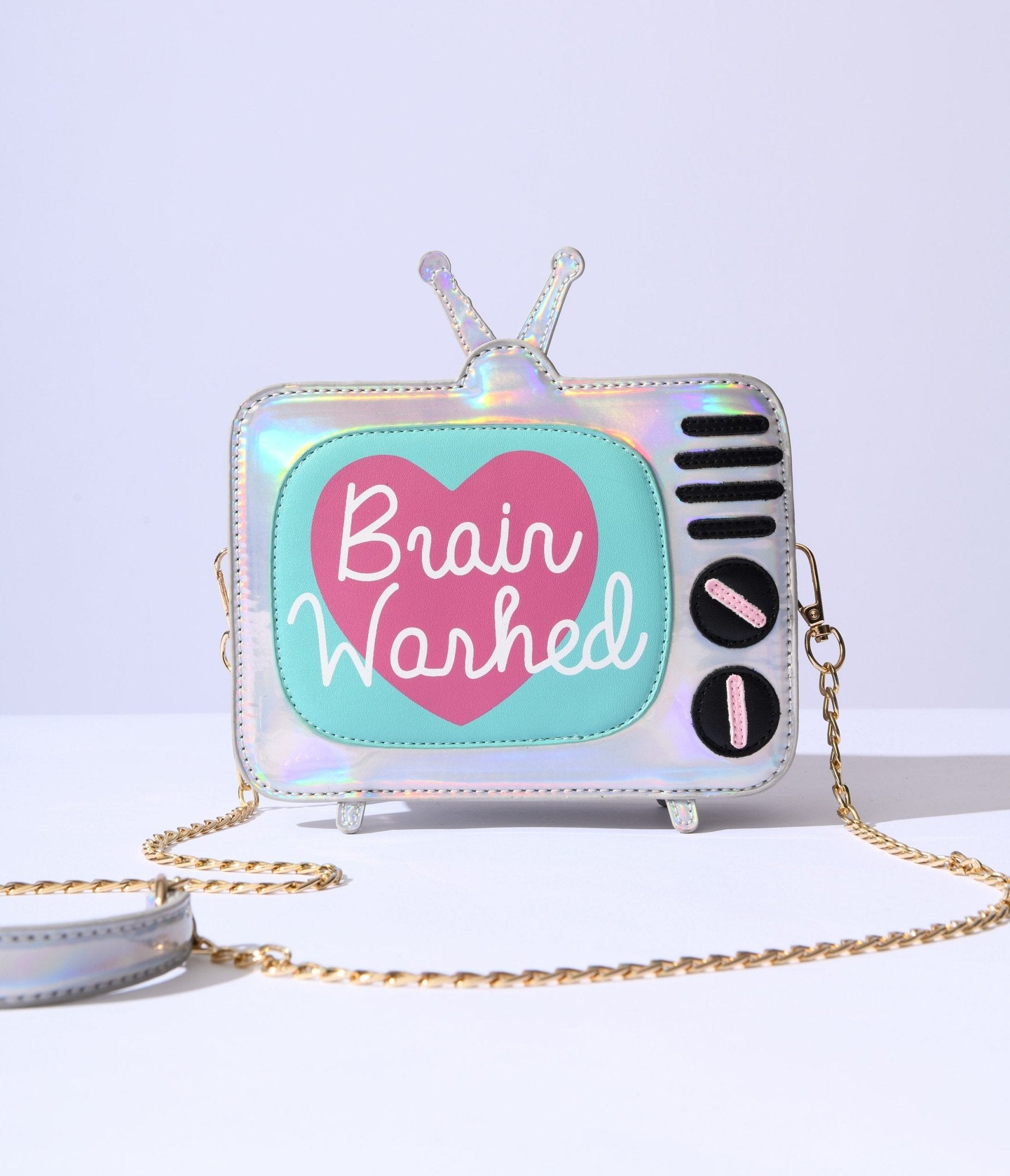 Holographic Brain Washed TV Crossbody Bag - Unique Vintage - Womens, ACCESSORIES, HANDBAGS