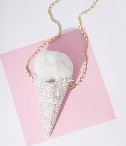 Ice Cream Pastel Tweed Handbag - Unique Vintage - Womens, ACCESSORIES, HANDBAGS