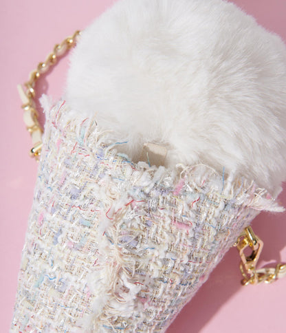 Ice Cream Pastel Tweed Handbag - Unique Vintage - Womens, ACCESSORIES, HANDBAGS
