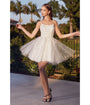 Cinderella Divine  Ivory Beaded Teacup Homecoming Dress