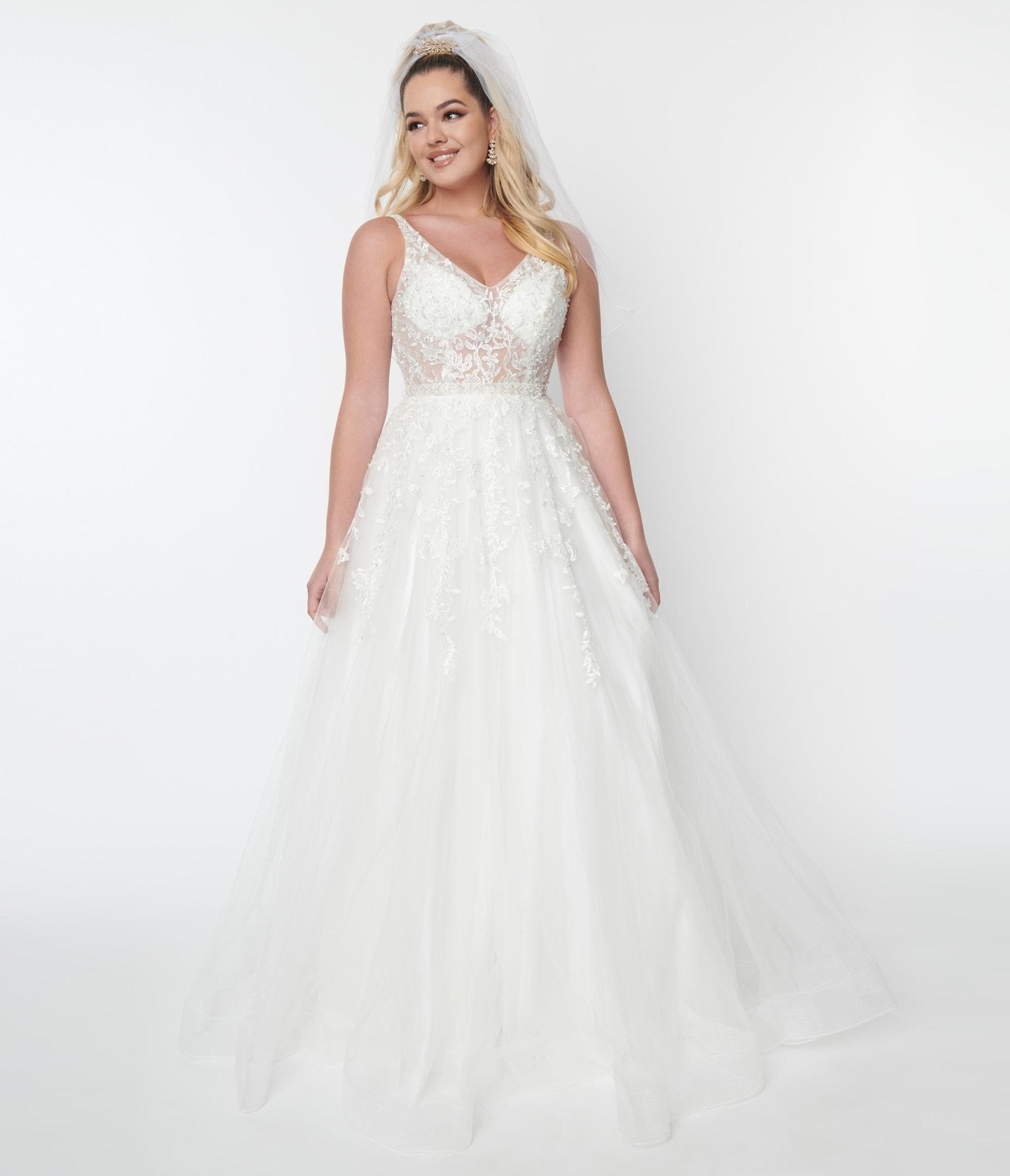 Halter Top, Floral Sequins Throughout, Long Tulle Gown – The Queen's Lace