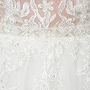 Ivory Floral Lace & Tulle Wedding Ball Gown - Unique Vintage - Womens, DRESSES, BRIDAL