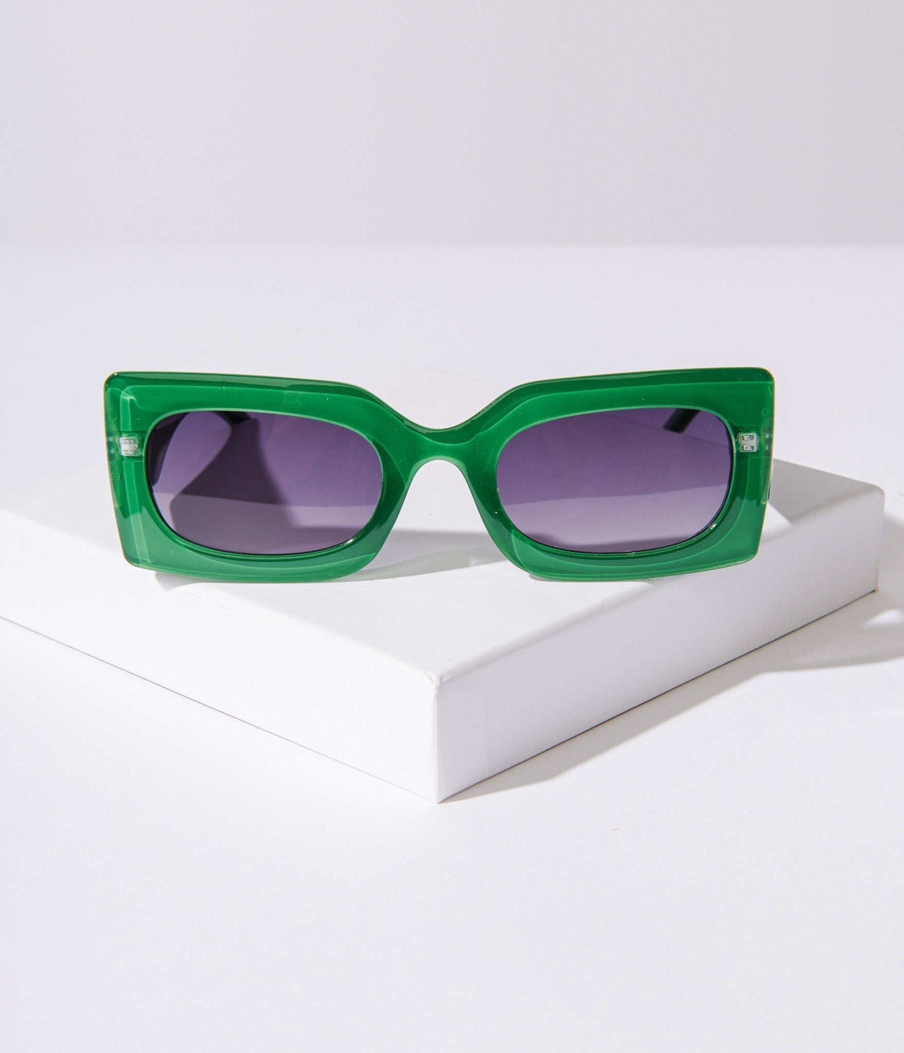 Kelly Green Funky Sunglasses - Unique Vintage - Womens, ACCESSORIES, SUNGLASSES
