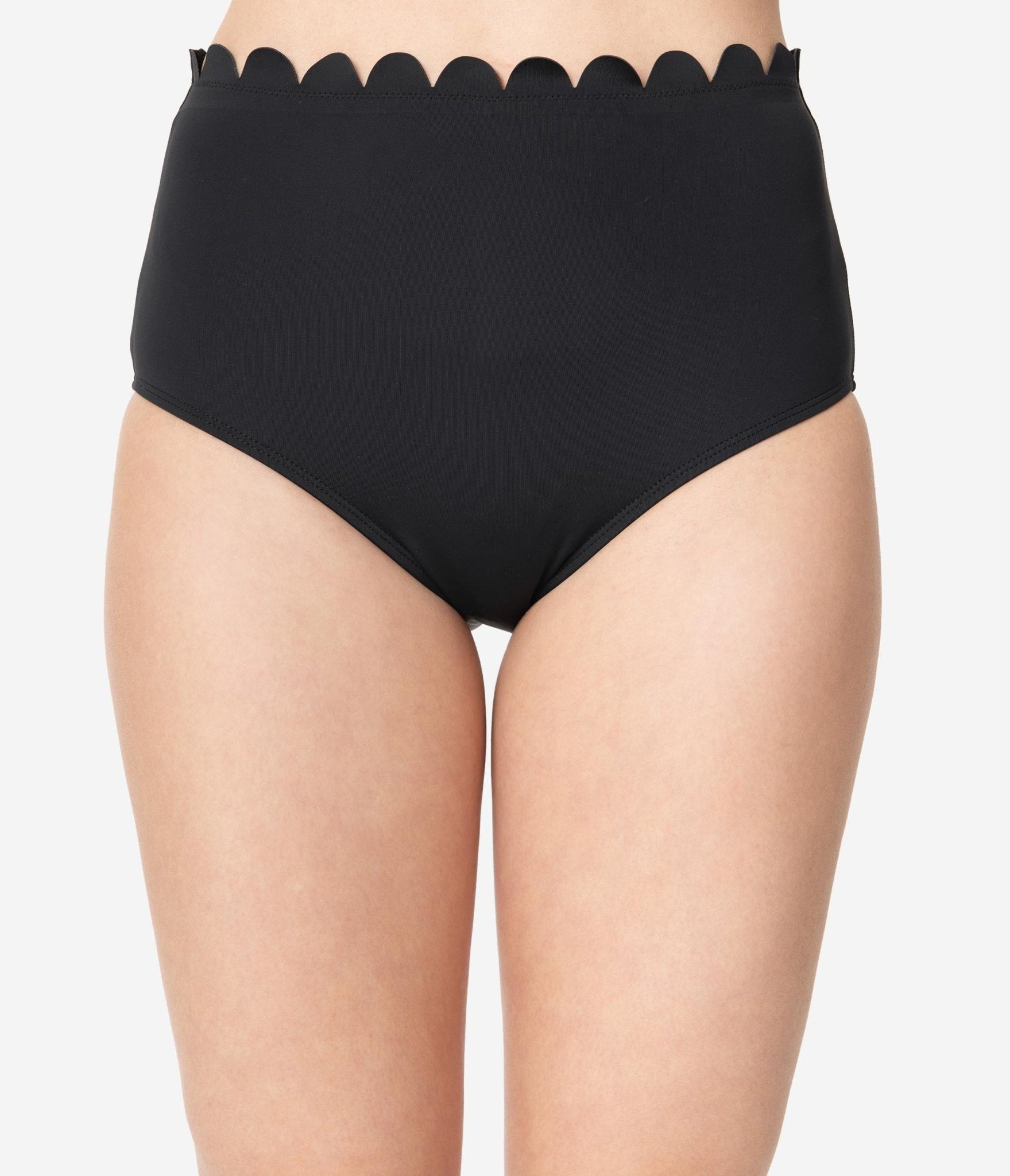 Kingdom & State Black Scalloped Swim Bottoms - Unique Vintage - Womens, SWIM, BOTTOM