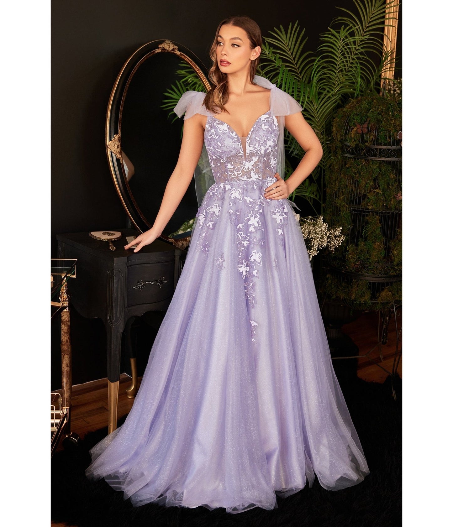 Lavender Butterfly Fairytale Prom Ball Gown - Unique Vintage - Womens, DRESSES, PROM AND SPECIAL OCCASION