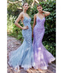 Cinderella Divine  Lavender Chromatic Floral Mermaid Bridesmaid Dress