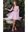 Cinderella Divine  Lavender Glitter Tulle Off Shoulder Corset Mini Dress