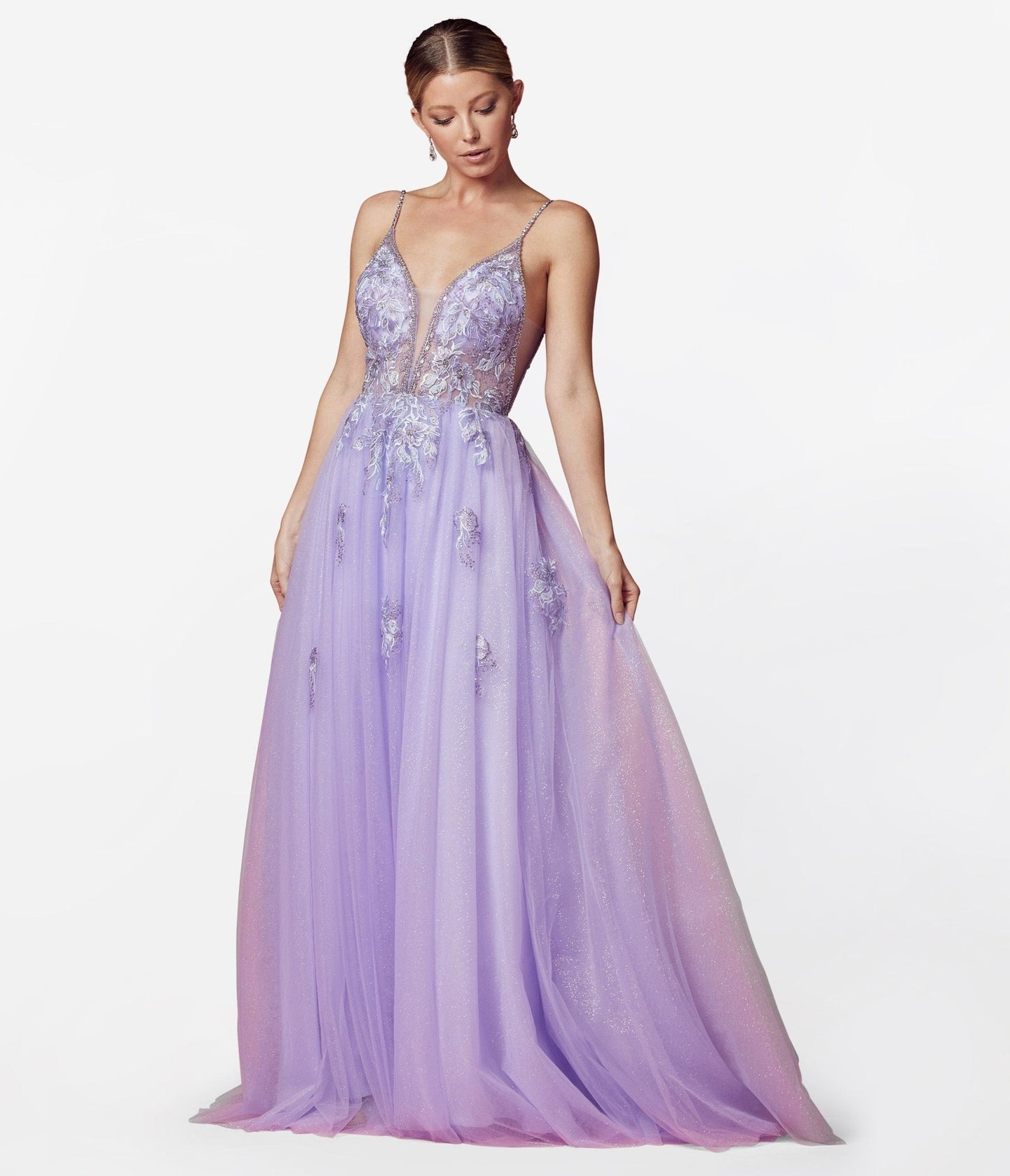 Lilac Floral & Tulle Ball Gown - Unique Vintage - Womens, DRESSES, PROM AND SPECIAL OCCASION