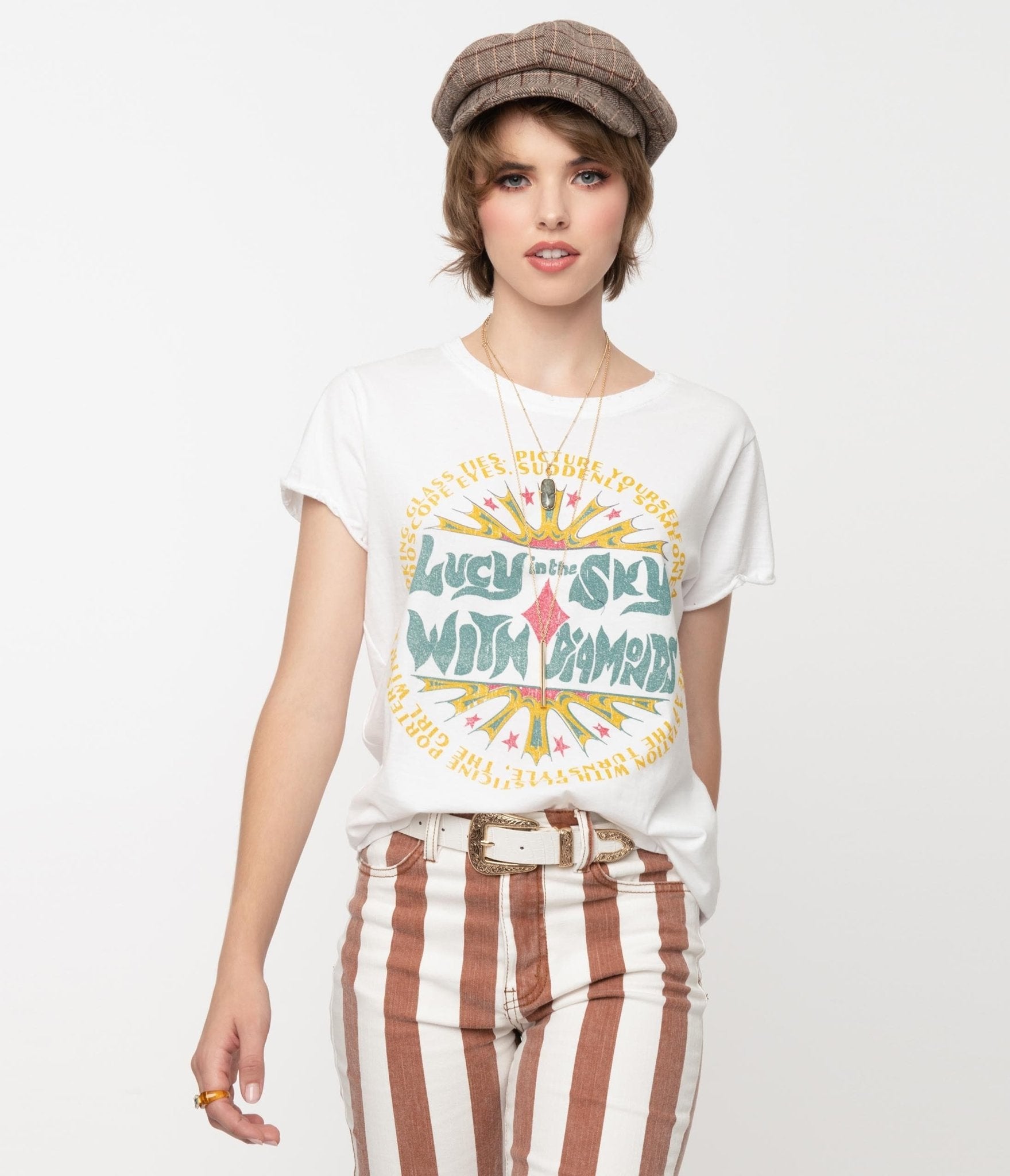 Lucy In The Sky With Diamonds Lyric Graphic Tee - Unique Vintage - Womens, GRAPHIC TEES, TEES
