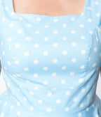 Magnolia Place Plus Size Light Blue & White Polka Dot Anna Swing Dress - Unique Vintage - Swing Dresses