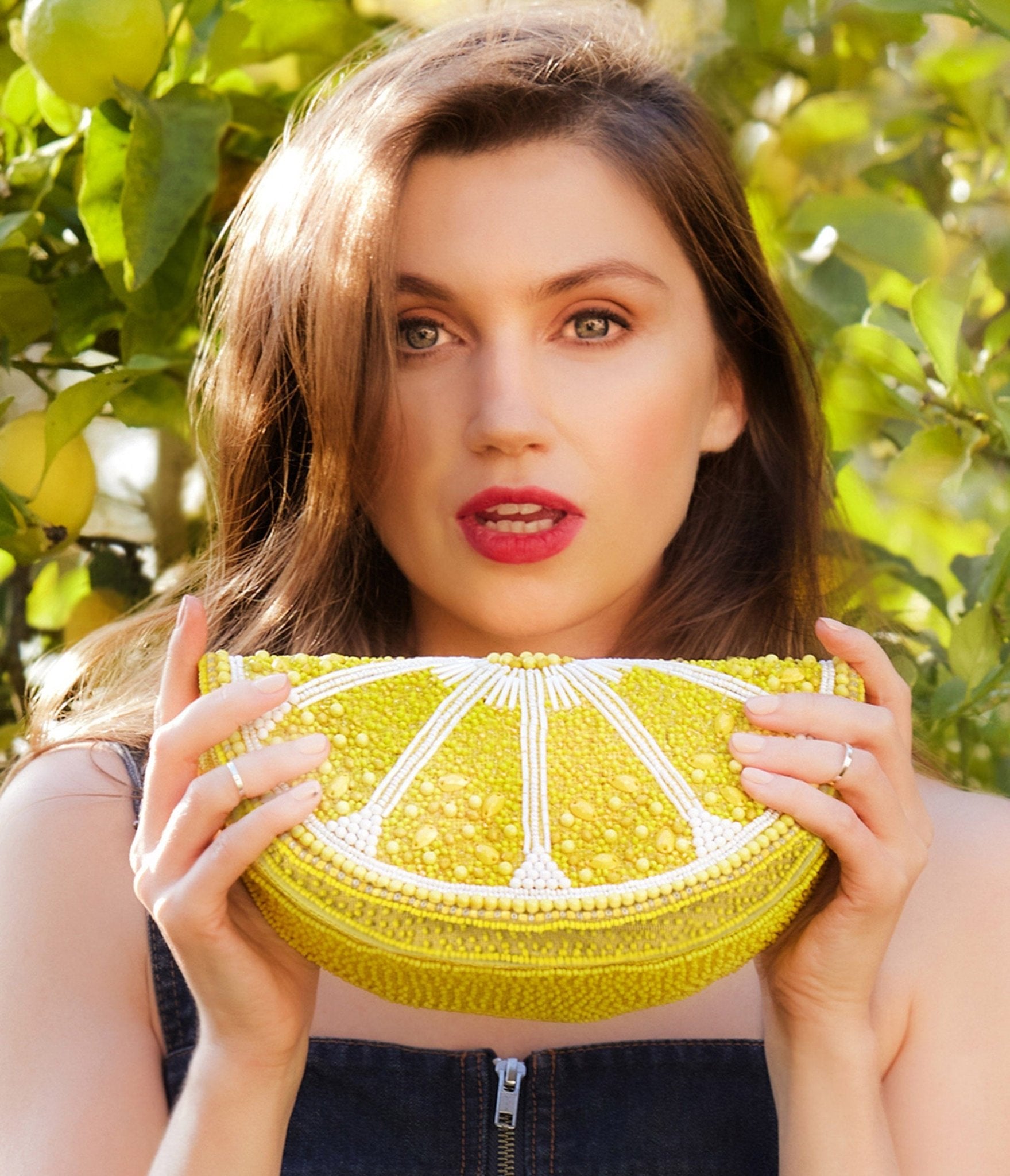 Mary Frances Tart Lemon Crossbody Bag - Unique Vintage - Womens, ACCESSORIES, HANDBAGS