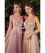 Cinderella Divine  Mauve Lace Tulle Bridesmaid Gown