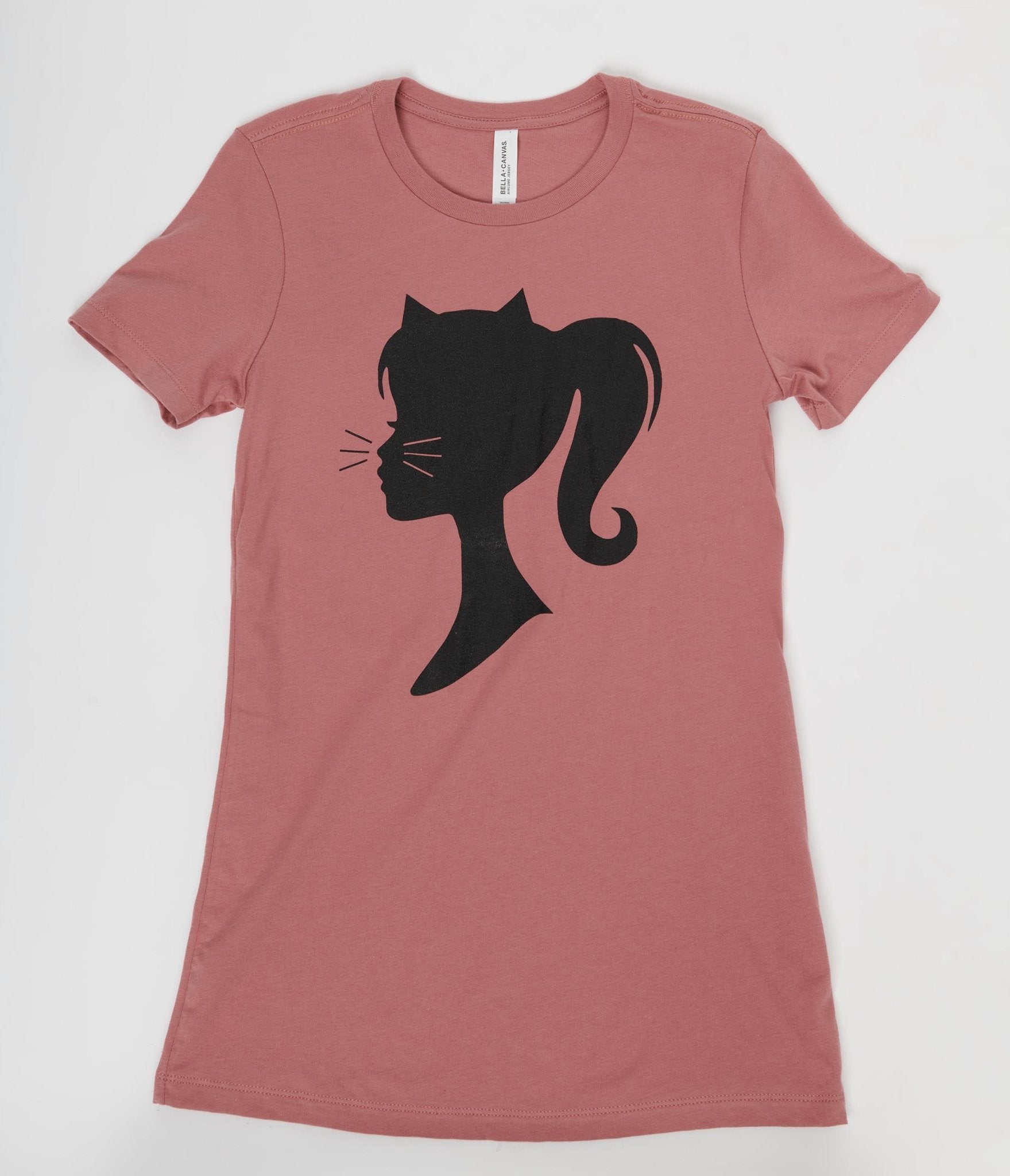 Mauve Pretty Kitty Unisex Graphic Tee - Unique Vintage - Womens, GRAPHIC TEES, TEES