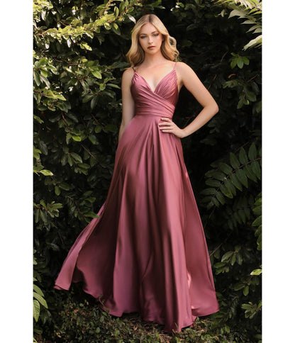 Mauve Rose Sweetheart Satin Enchanted Bridesmaid Dress - Unique Vintage - Womens, DRESSES, PROM AND SPECIAL OCCASION