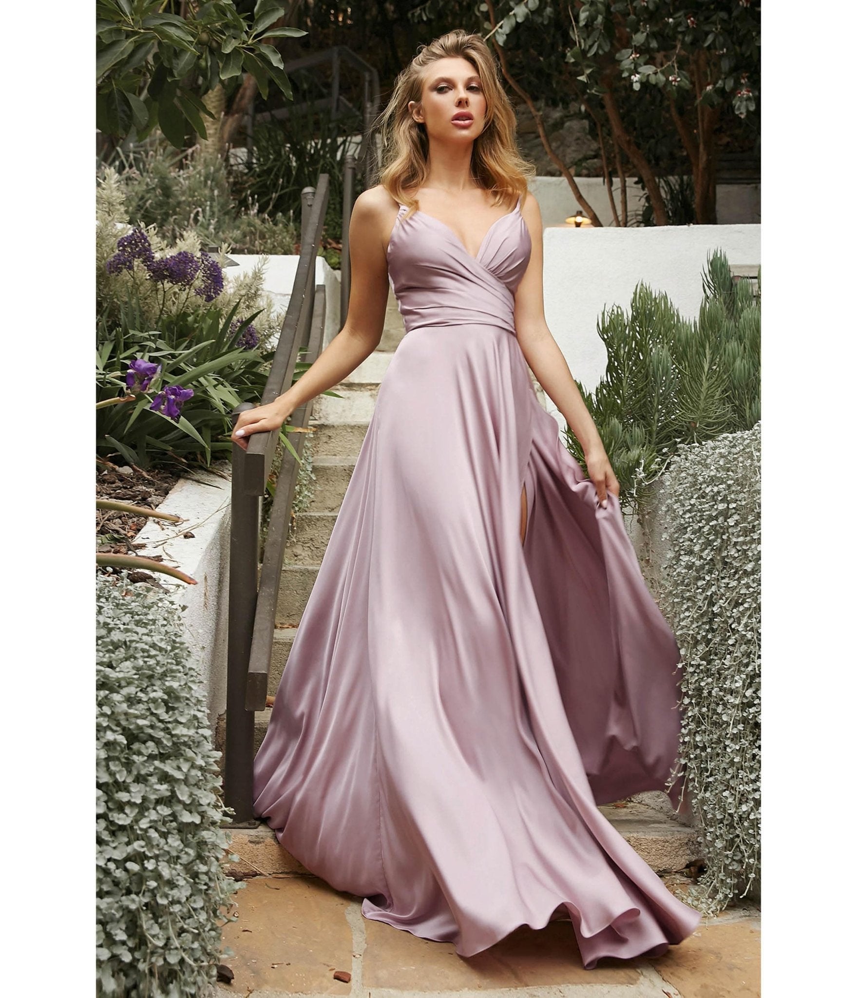 Mauve Sweetheart Satin Enchanted Bridesmaid Dress - Unique Vintage - Womens, DRESSES, PROM AND SPECIAL OCCASION