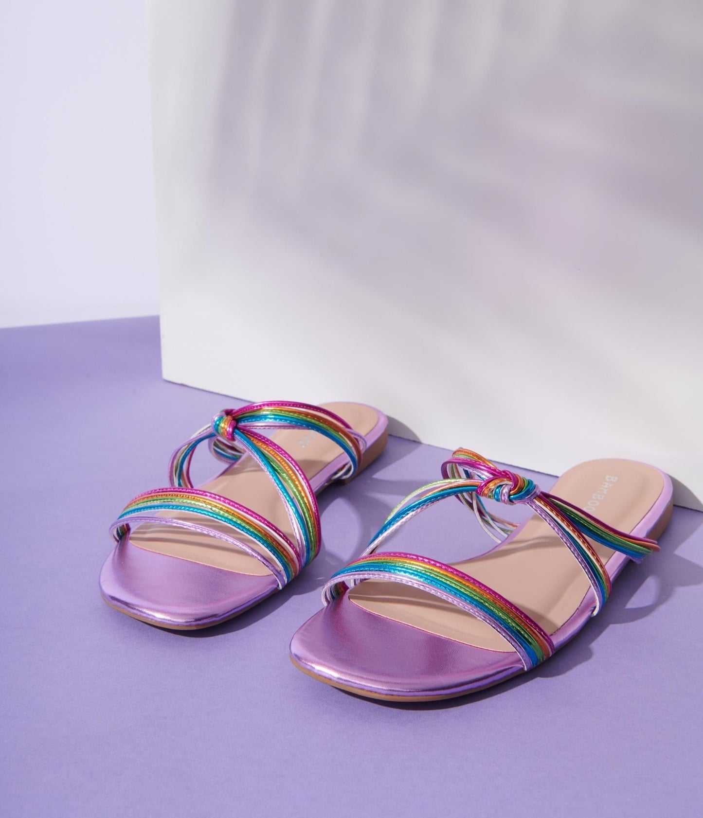 Metallic Rainbow Strappy Sandals - Unique Vintage - Womens, SHOES, SANDALS